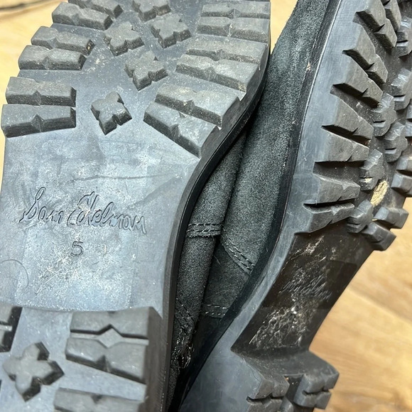 Sam Edelman Jeanie Black Suede Faux Fur Boots Size 5M - Picture 9 of 10